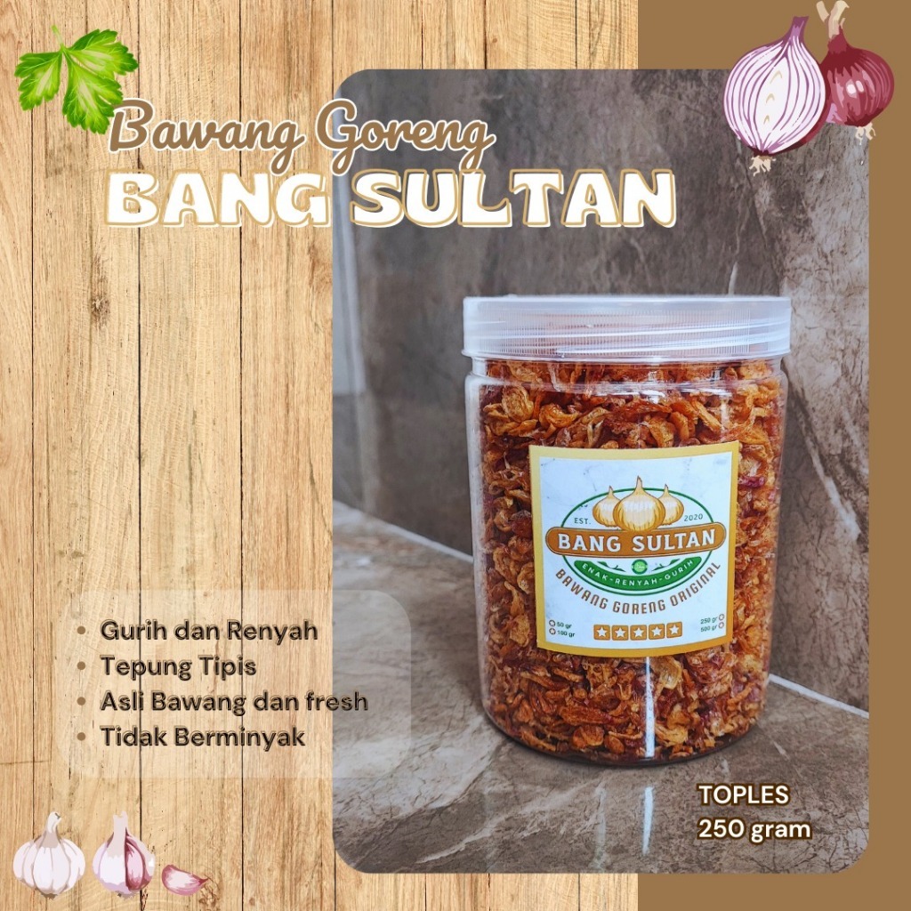 

BAWANG GORENG ASLI PREMIUM TANPA PENGAWET DAN TANPA CAMPURAN TOPLES 250GR