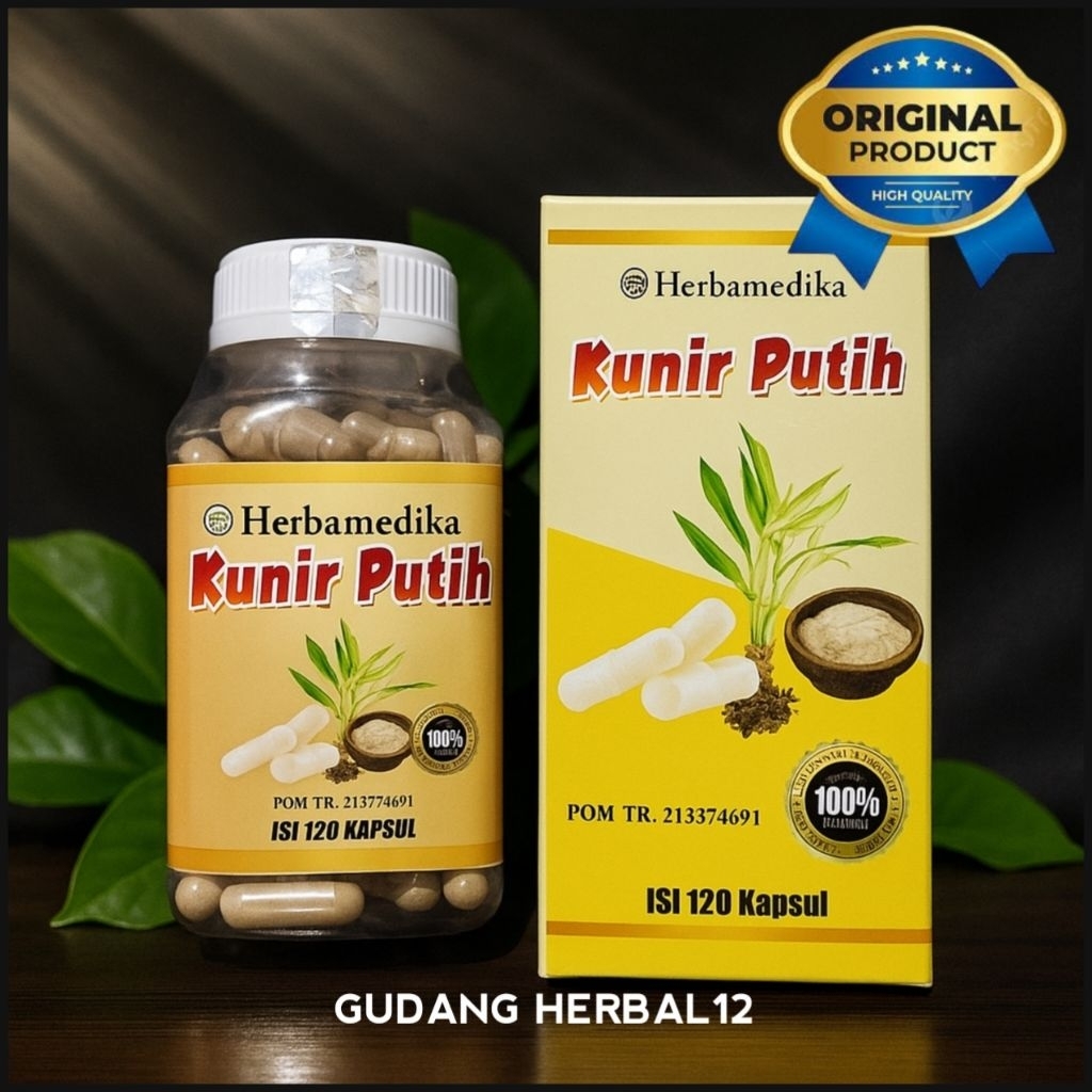 Kapsul Kunir Putih Herbamedika Kunyit Putih BPOM ( isi 120 kapsul )