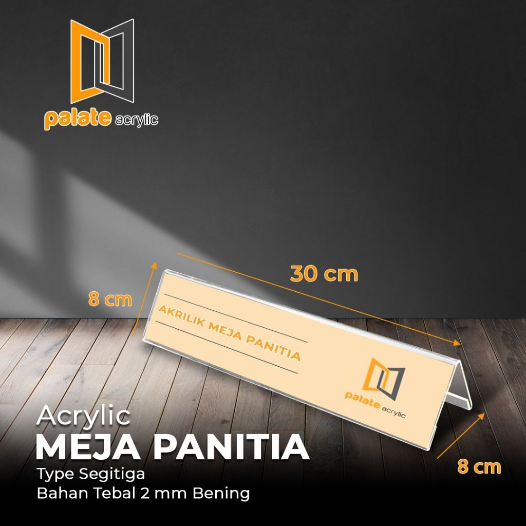 

Acrylic Meja Panitia 2MM uk 8x30cm / Akrilik Meja Brosur