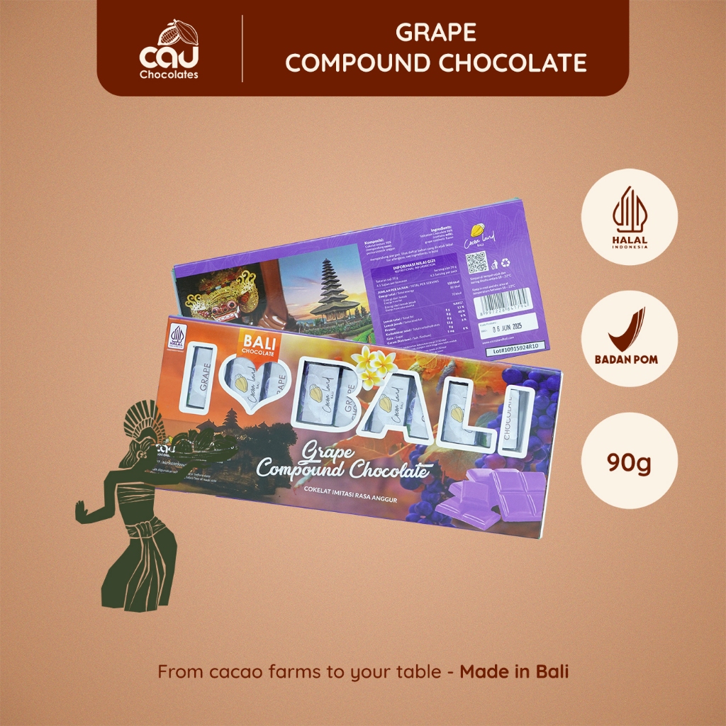 

Cocoa Land - Compound Chocolate I LOVE BALI Grape - 90 gr