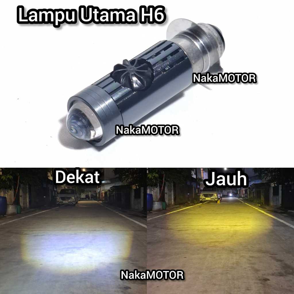 Lampu Utama LED H6 Laser IBRIGHT Senja RGB + Kipas Pendingin High Low