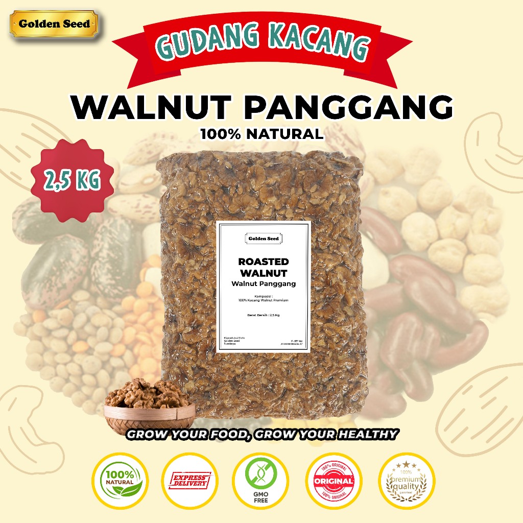 

KACANG WALNUT PANGGANG 2500 GRAM PREMIUM - ROASTED WALNUT 2500 GR