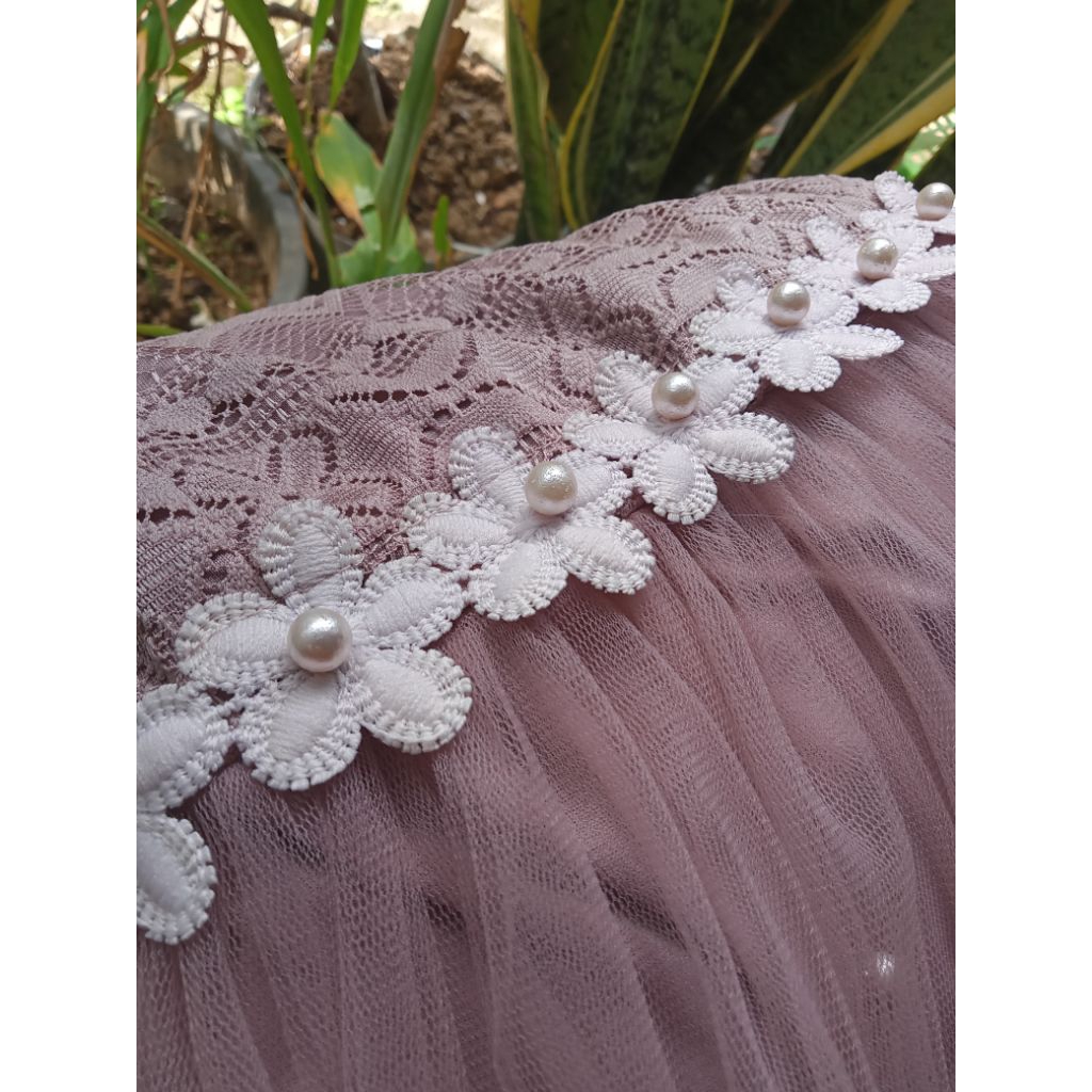 DRESS SABRINA BROKAT MUTIARA TILE IMPORT