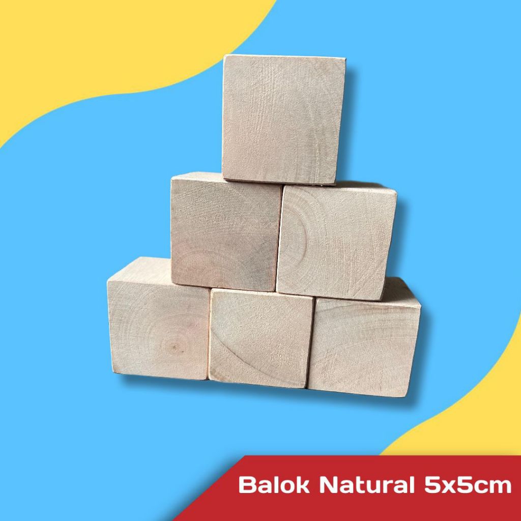Mainan Edukasi Anak Kubus Balok Natural Mainan Balok