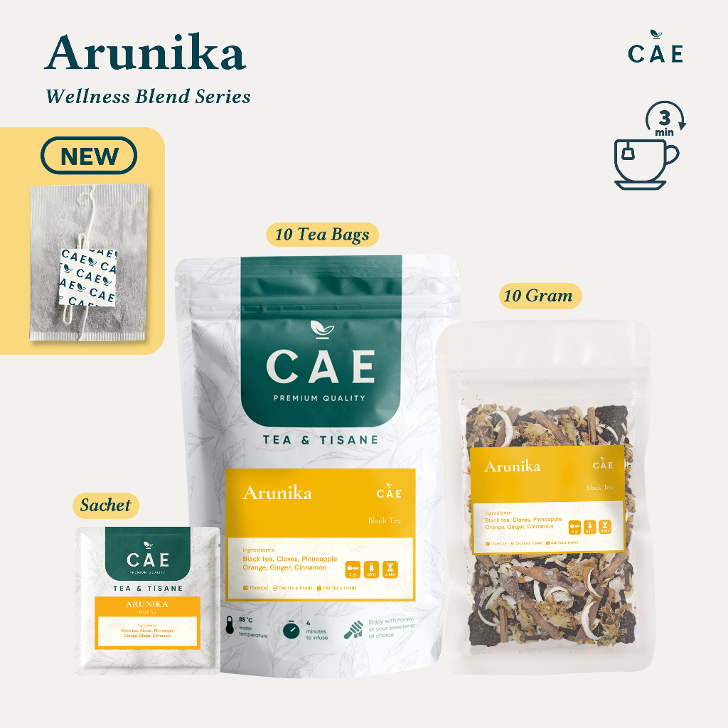 

ARUNIKA | Herbal Tea Blend Black Tea Cloves Pinneapple Orange Ginger Cinnamon Premium 10 Gram