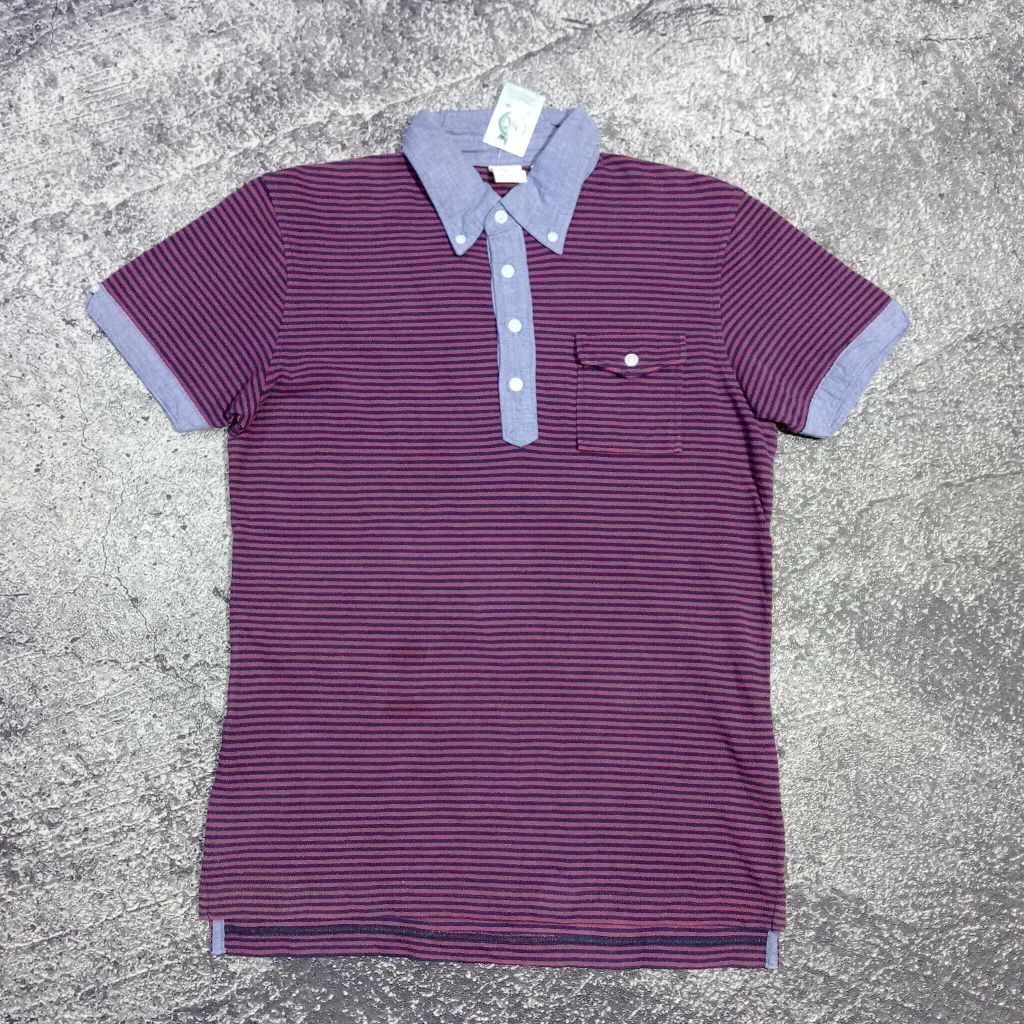 kaos krah polo pria UNIQLO X MICHAEL BASTIAN garis bagus size M