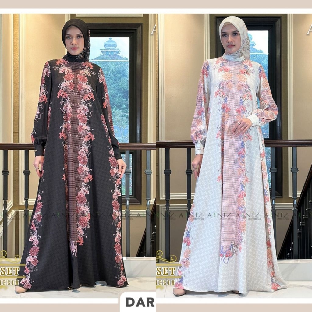Arinta Dress Silk Set Jilbab Voal By Arniz Collection Terbaru