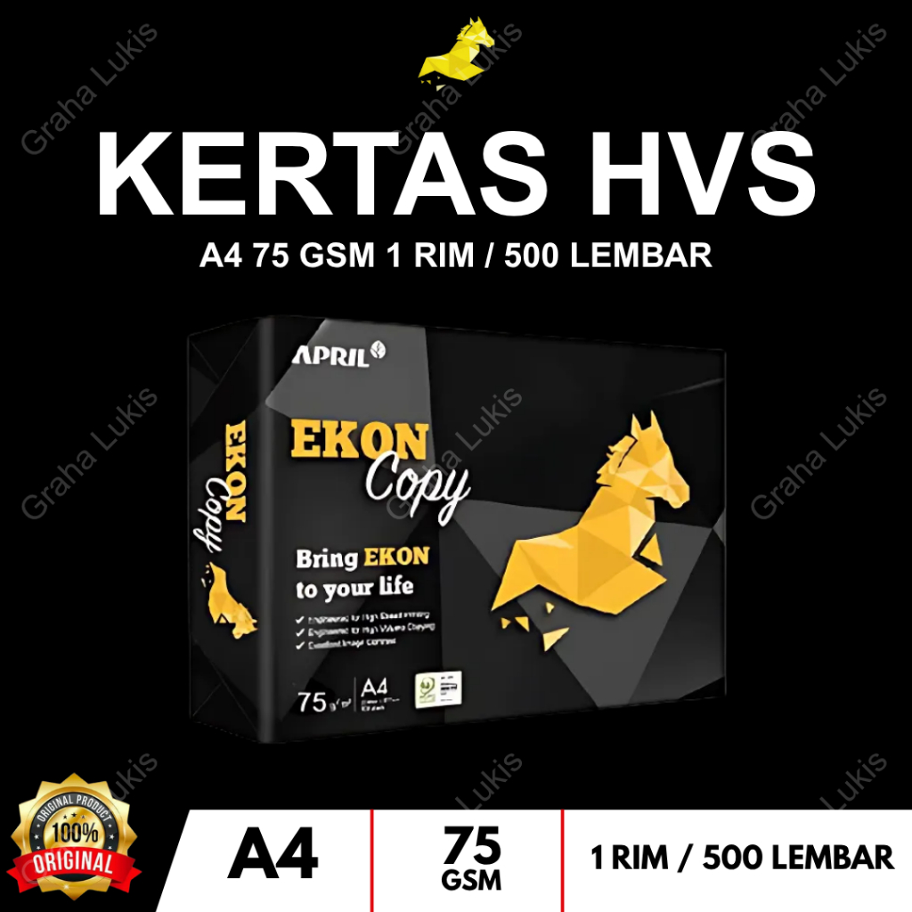 

EKON Copy Kertas A4 75GSM 1RIM / 500 Lembar Kertas HVS Fotocopy