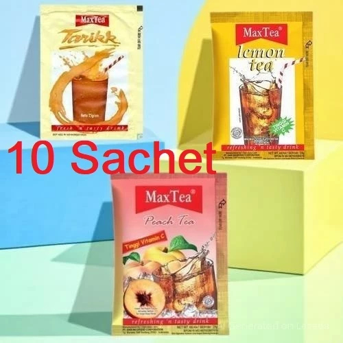 

Max Tea all varian 10 Sachet Max Lemon Tea Maxx Tea Tarik Peach Tea Max Teh Tarik