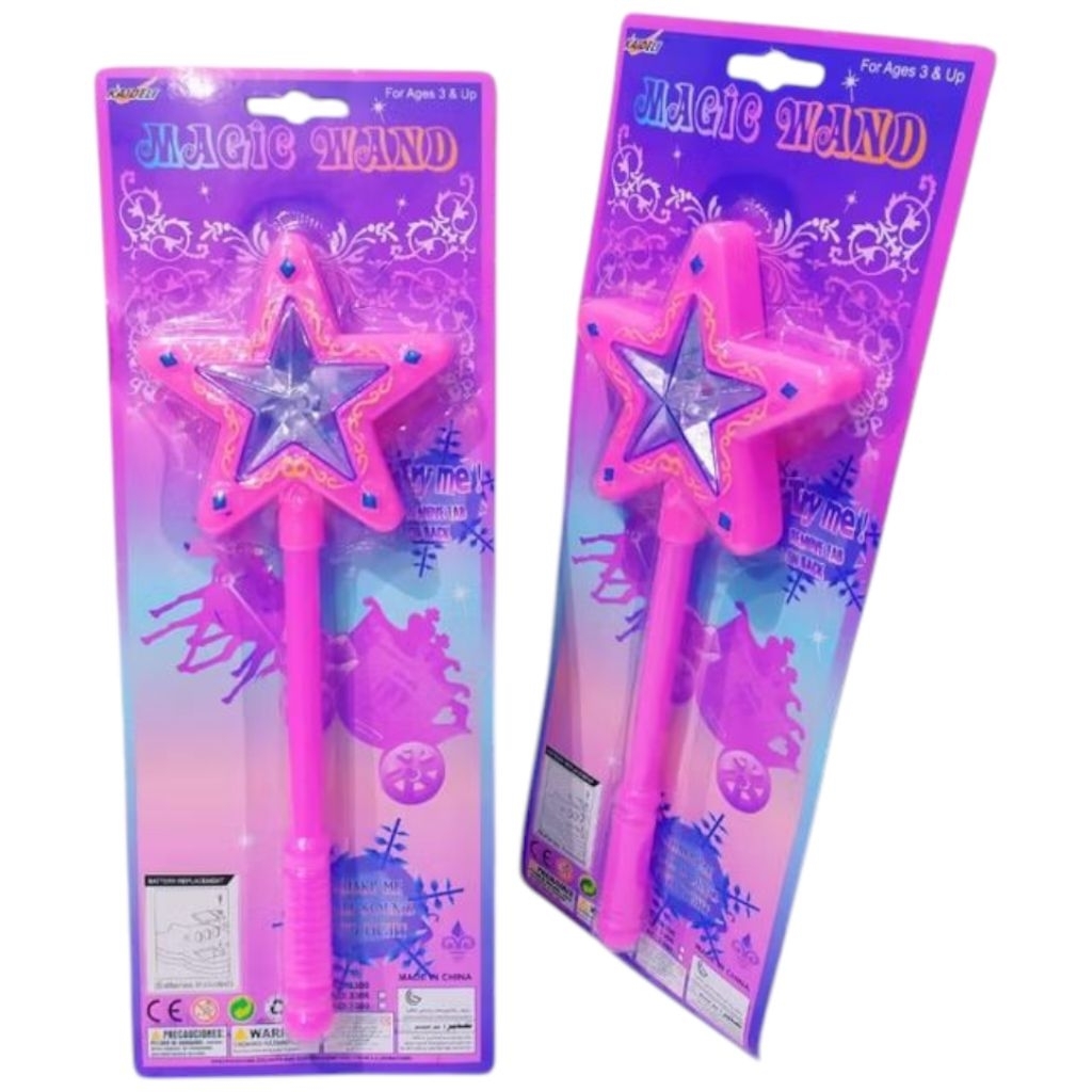 MAINAN TONGKAT PERI BINTANG WARNA PINK / TONGKAT AJAIB PERI ADA LAMPUNYA