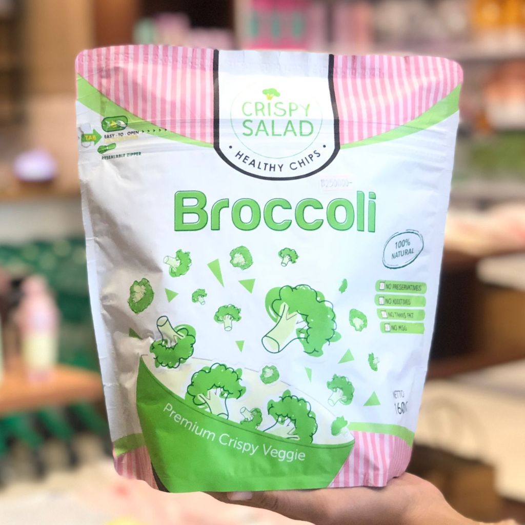 

Crispy Salad Broccoli 160gr | Cemilan brokoli crispy aman untuk anak-anak karena diproduksi tanpa MSG, pengawet, perasa tambahan maupun pewarna