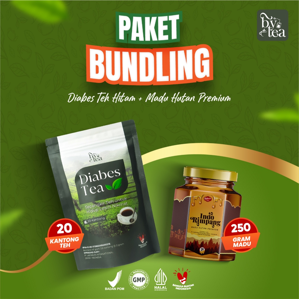 

[Paket Bundling] Bytea Diabes + Madu Hutan Premium Indo Rimpang | Teh Herbal Bantu Stabilkan Gula Darah
