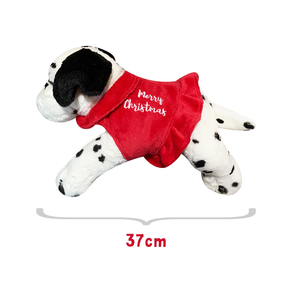 Boneka Anjing Dalmatian Tidur Natal - Boneka Natal Dalmatian Lucu, Lembut & Menggemaskan