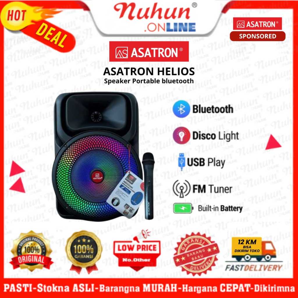 Asatron Speaker Portable Bluetooth Helios 8 Inch