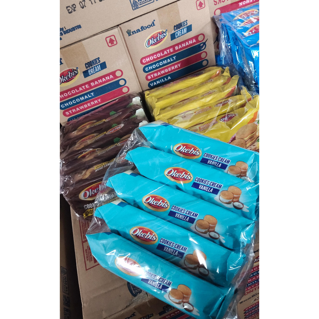 Okebis Inafood Cookies Cream 170gr  - 1 slop isi 5 (ECER)