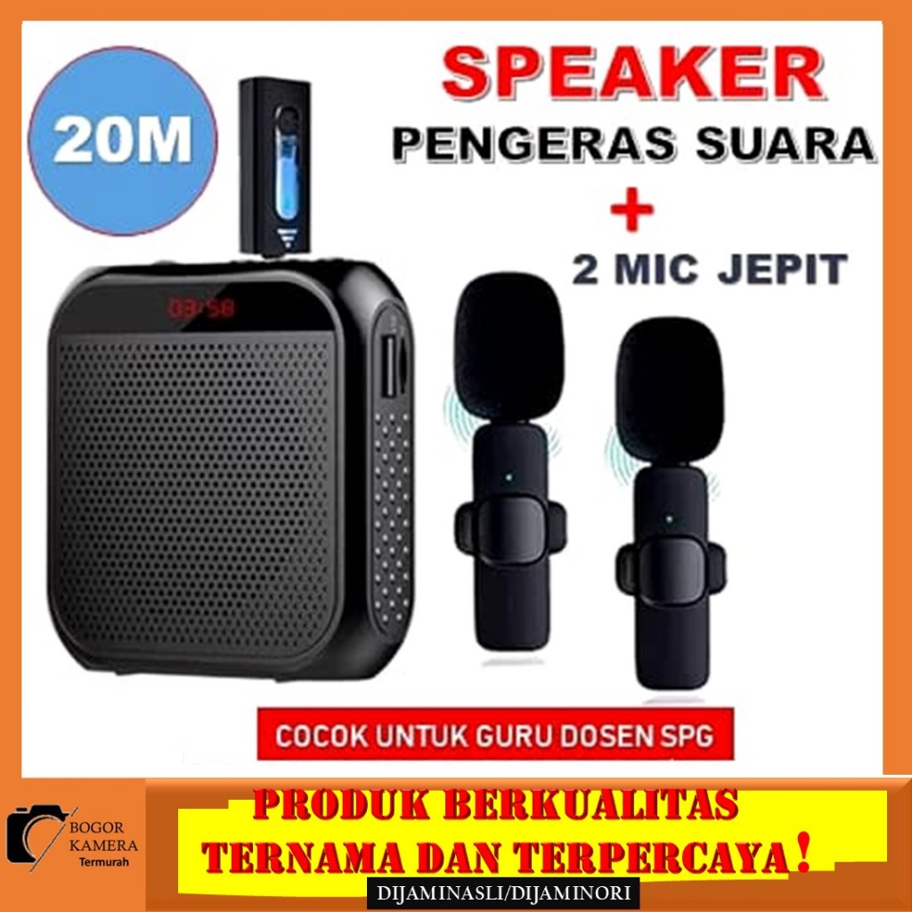 Speaker Megaphone Mini Guru Tour Guide Pidato Speaker Pinggang Dengan Mic JEPIT Wireless
