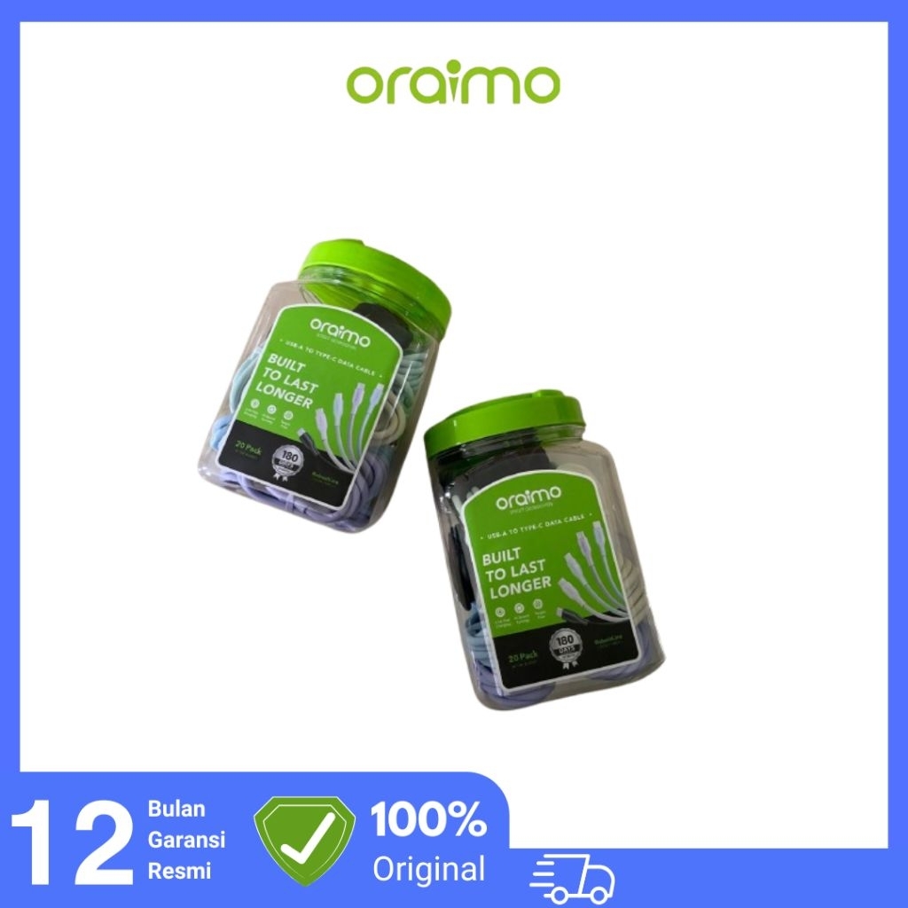 PER TOPLES (20PCS) KABEL ORAIMO OCD-114MJ Micro USB / OCD-113CJ Tipe C/ OCD-113LJ Lightning/ 2.4A FA