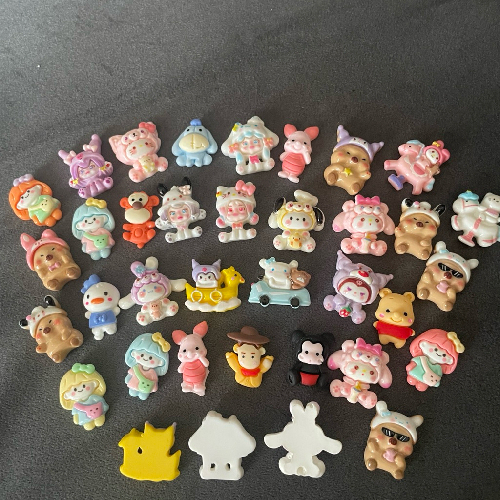6 pcs clay resin karakter  random mix