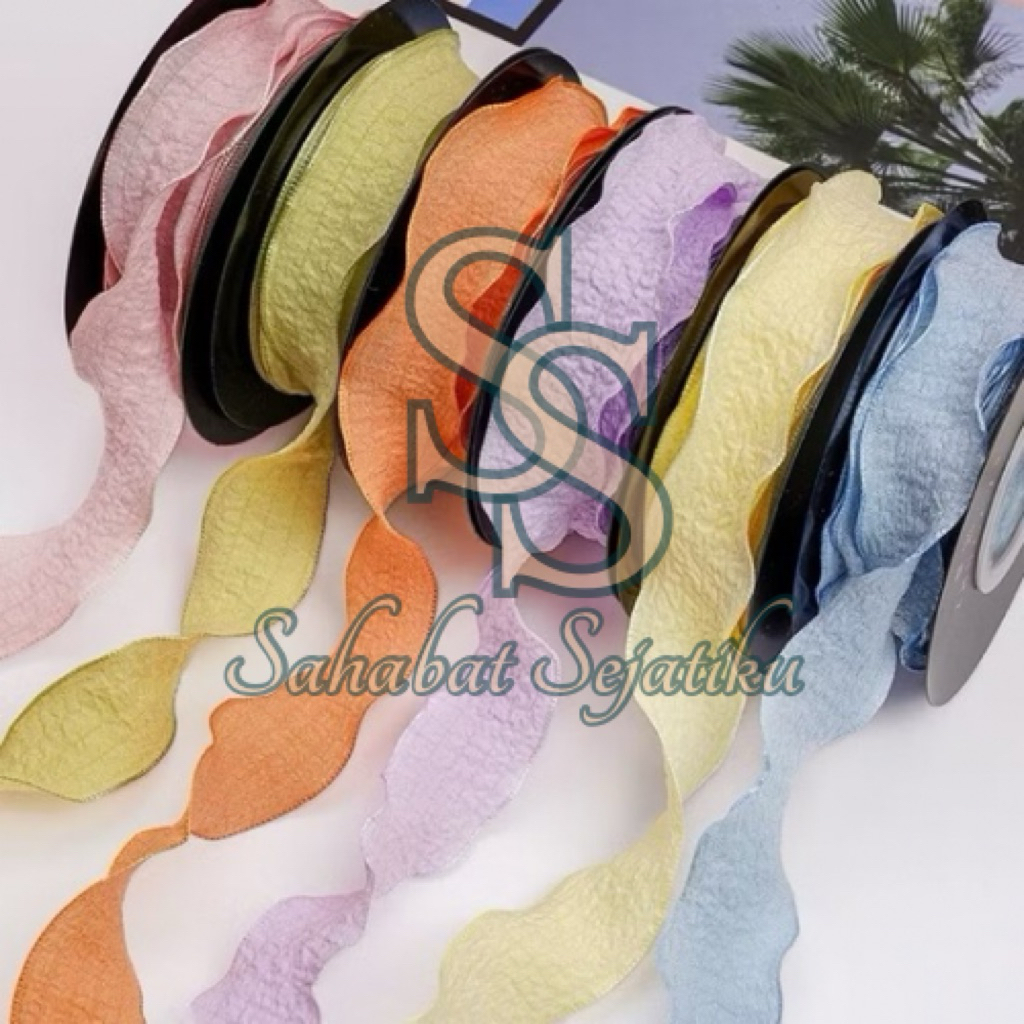 

[1 ROL] Pita KOREAN WRINKLE FISHTAIL/MERMAID RIBBON / Pita Gelombang / PITA TILE | WAVE RIBBON