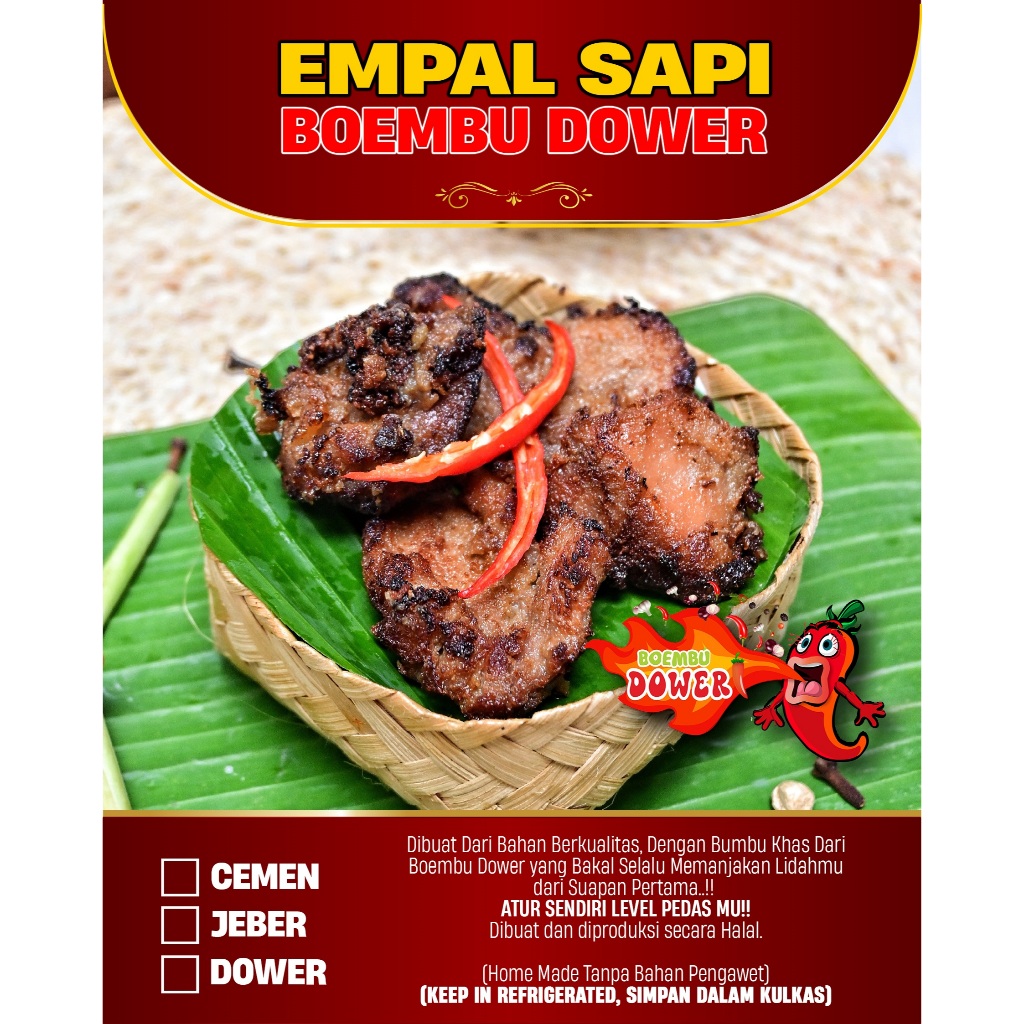 

EMPAL SAPI BOEMBU DOWER | INSTAN VACUM | PEDES MANTUL - 150 GR