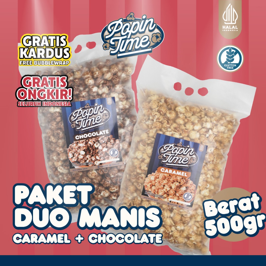 

PopinTime - Duo Manis 2x500gr | Camilan Lumer Creamy & Legit Tanpa Gluten