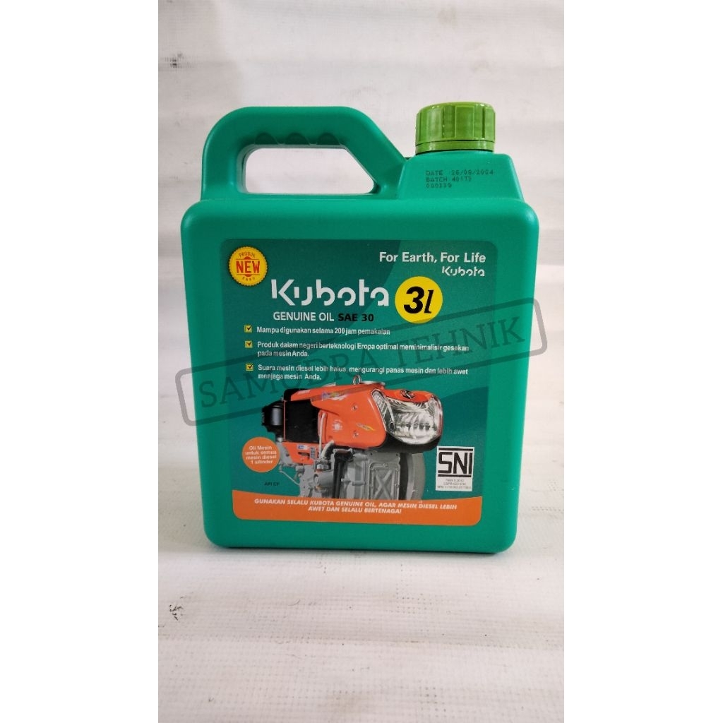 ORIGINAL Oli Mesin YANMAR KUBOTA Sae 30 - 3Liter Oli Engine Diesel Kubota Rd85 Pelumas Mesin Pengger