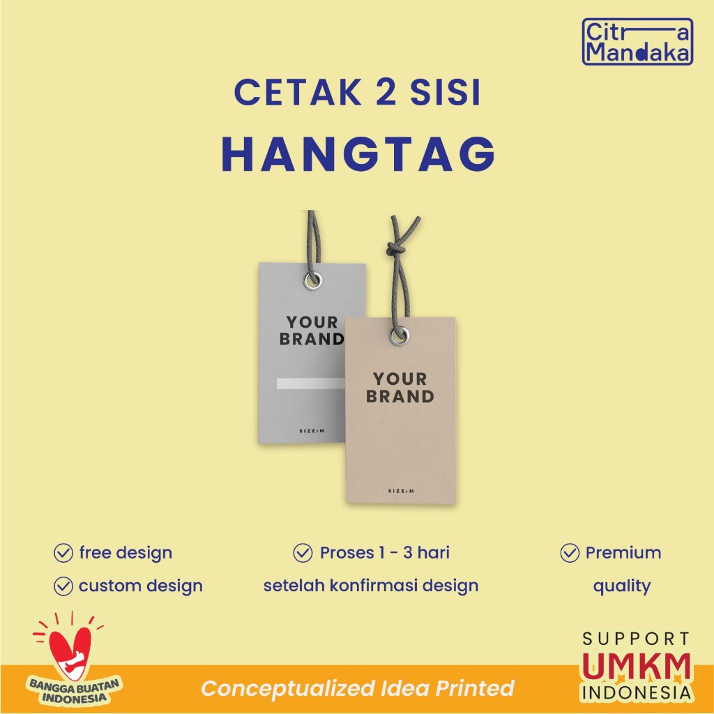 

Hang Tag Custom 2 Sisi Free Design | Tag Label Baju | Tag Baju | HangTag Baju | Tag Label Hampers