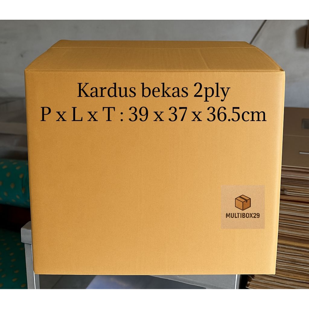 

Kardus Bekas Packing Besar Tebal 2-Ply (39x37x36.5cm)Kardus Bekas Ukuran Besar Cocok Untuk Pengiriman / Pindahan, karton box storage
