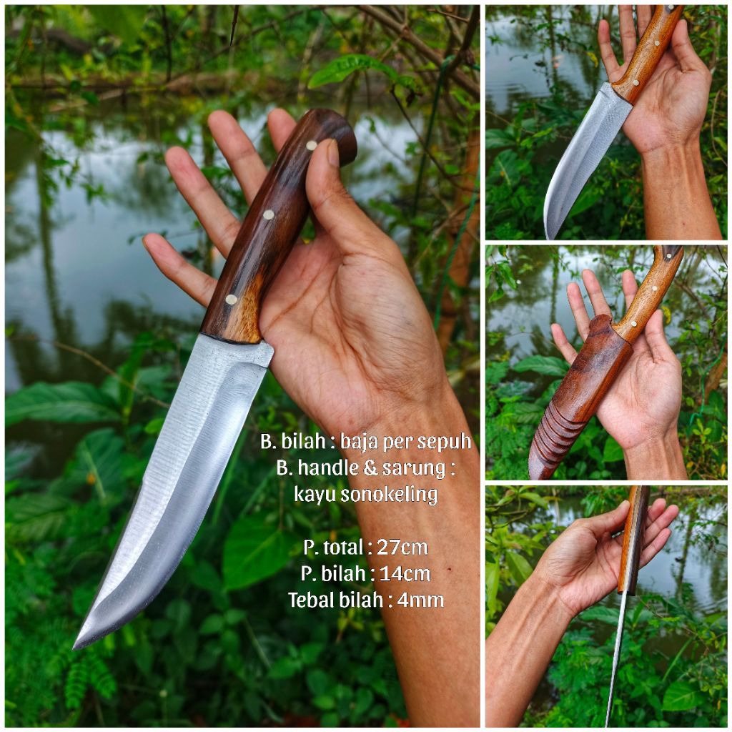 Pisau Skinner Kayu Sonokeling Fulltang