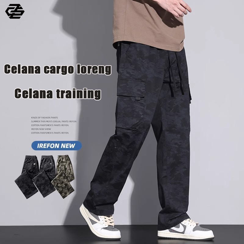 Celana Cargo Panjang Pria Carpenters Pants Celana Camo Loreng Gombrong loose Celana Loreng Panjang P