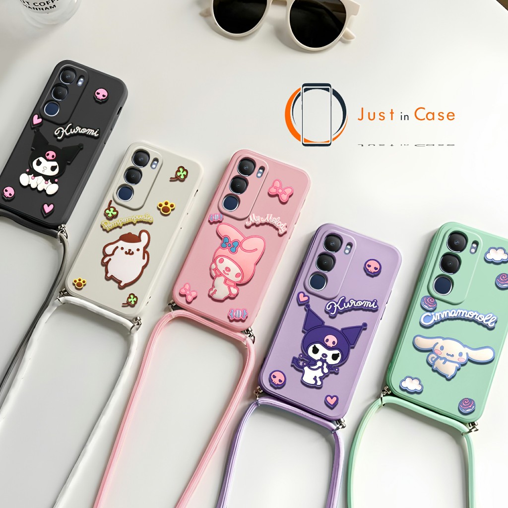Sling Case Macaron Softcase Tali Timbul 3D VIVO V50 V50 Lite V27 Pro V25 V25E V23 V23E V21 V20 V19 Y
