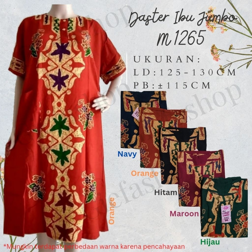 Giefashop - Batik Moniq Daster Ibu Jumbo Moniq Daster Batik M 1265 dasteribu dasterjumbo dastergonde