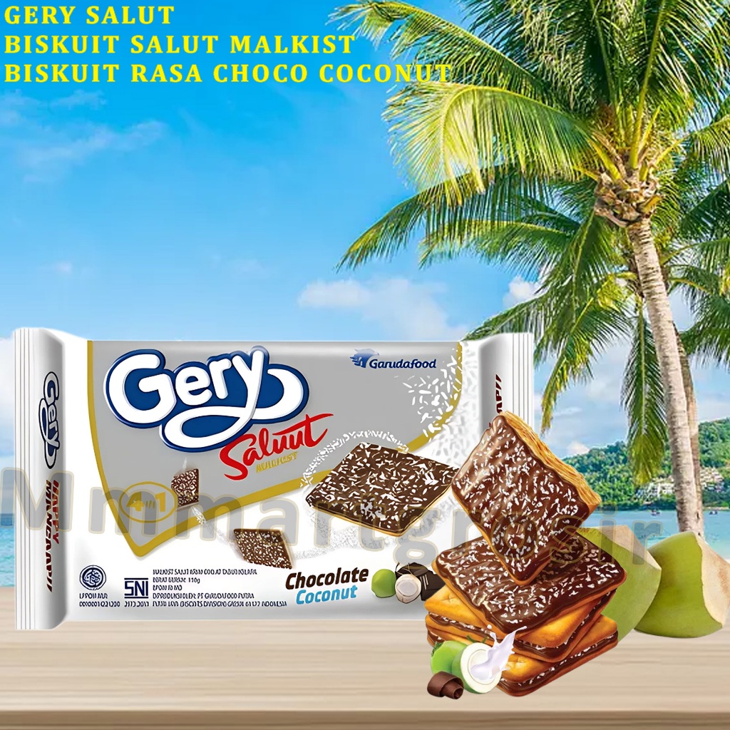 

Gerry Salut Malkist / Biskuit Chocolate Coconut / Biskuit Coklat Tabur Kelapa / 105gr