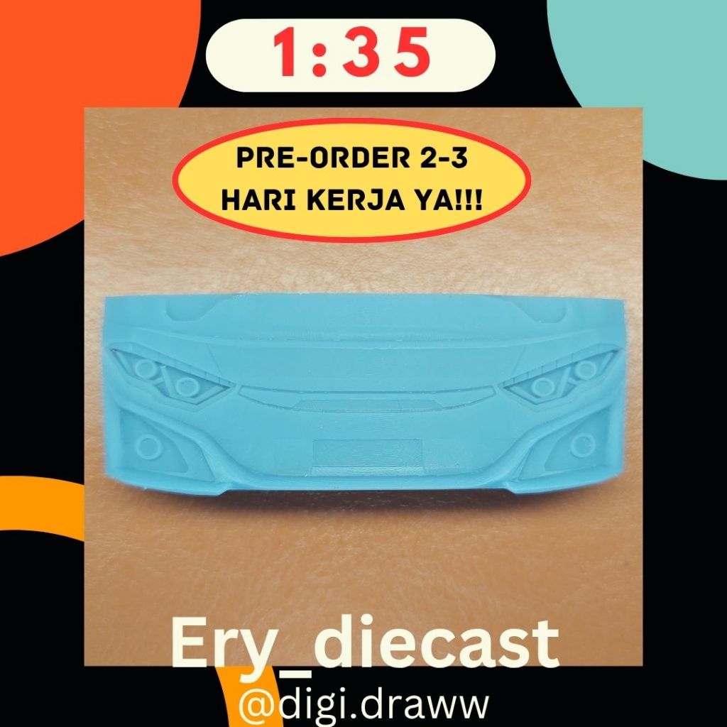 face miniatur bus jetbus 3+ JB3 voyager skala 1:35 (RKC) bahan resin