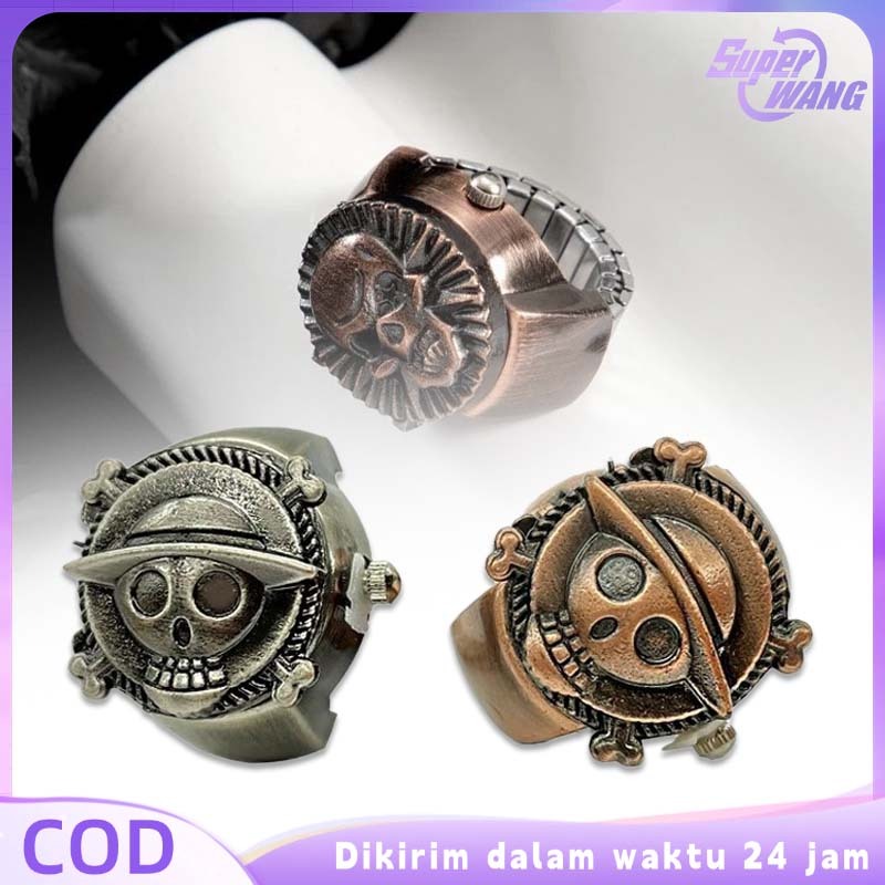 Cincin Jam Tangan Luffy Bentuk Tengkorak Jam Jari Jam Cincin Jam Tangan Cincin