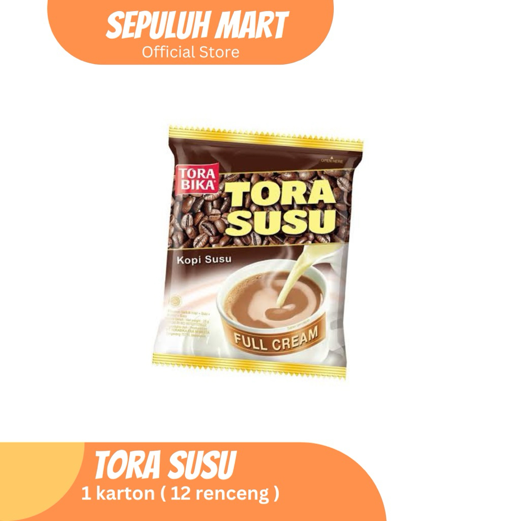 

Kopi Susu Torabika/Tora Susu Full Cream 1 karton ( 12 renceng )