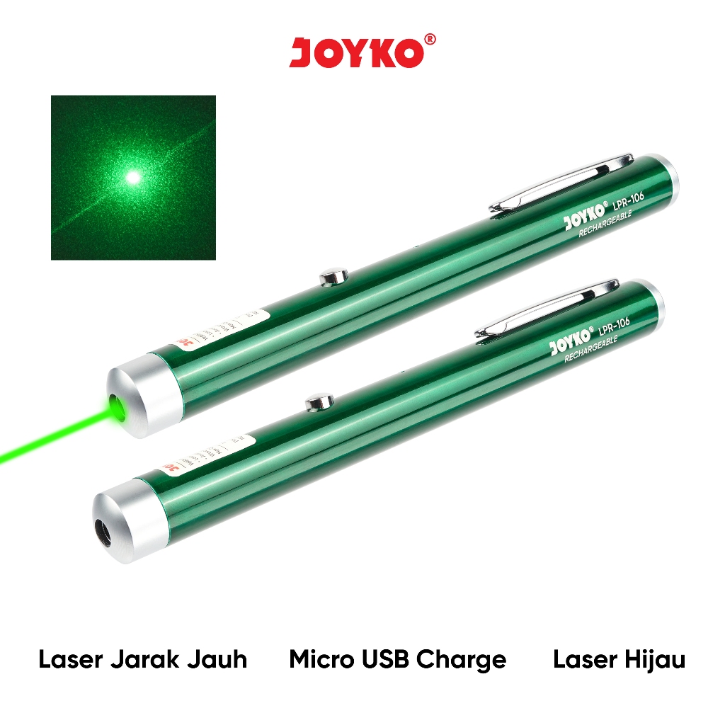 JOYKO Green Laser Pointer Senter Hijau Penunjuk LPR-106 Rechargeable