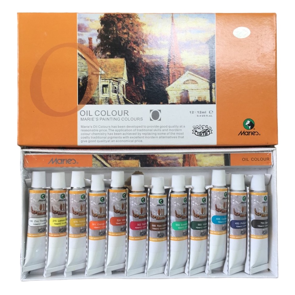 

KODE R74W Oil Colour 12 Warna E1386B MARIES Cat Minyak Cat Air Cat Akrilik Cat Melukis