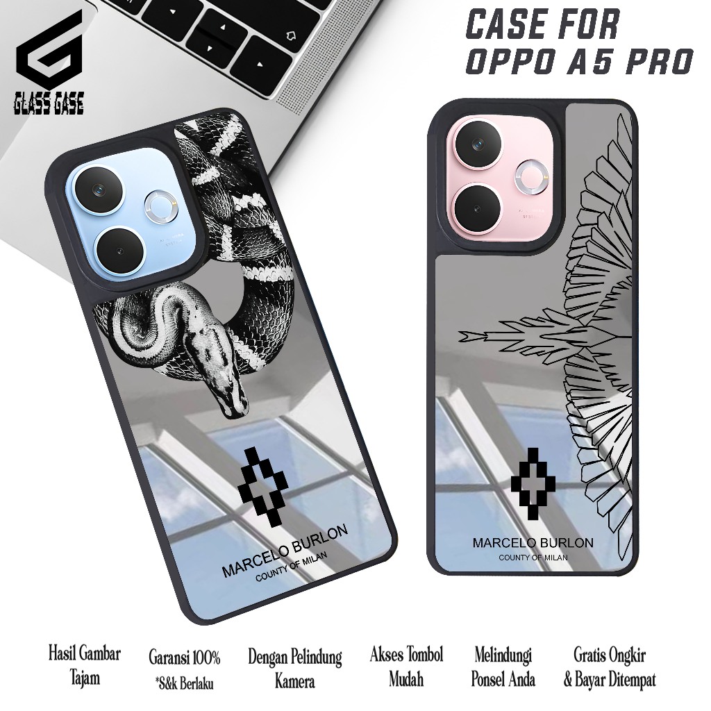 MIRROR CASE OPPO A5 PRO SOFTCASE KACA FULL COVER CASING CERMIN OPPO A5 PRO ( MARCELO BURLON ) - CASI