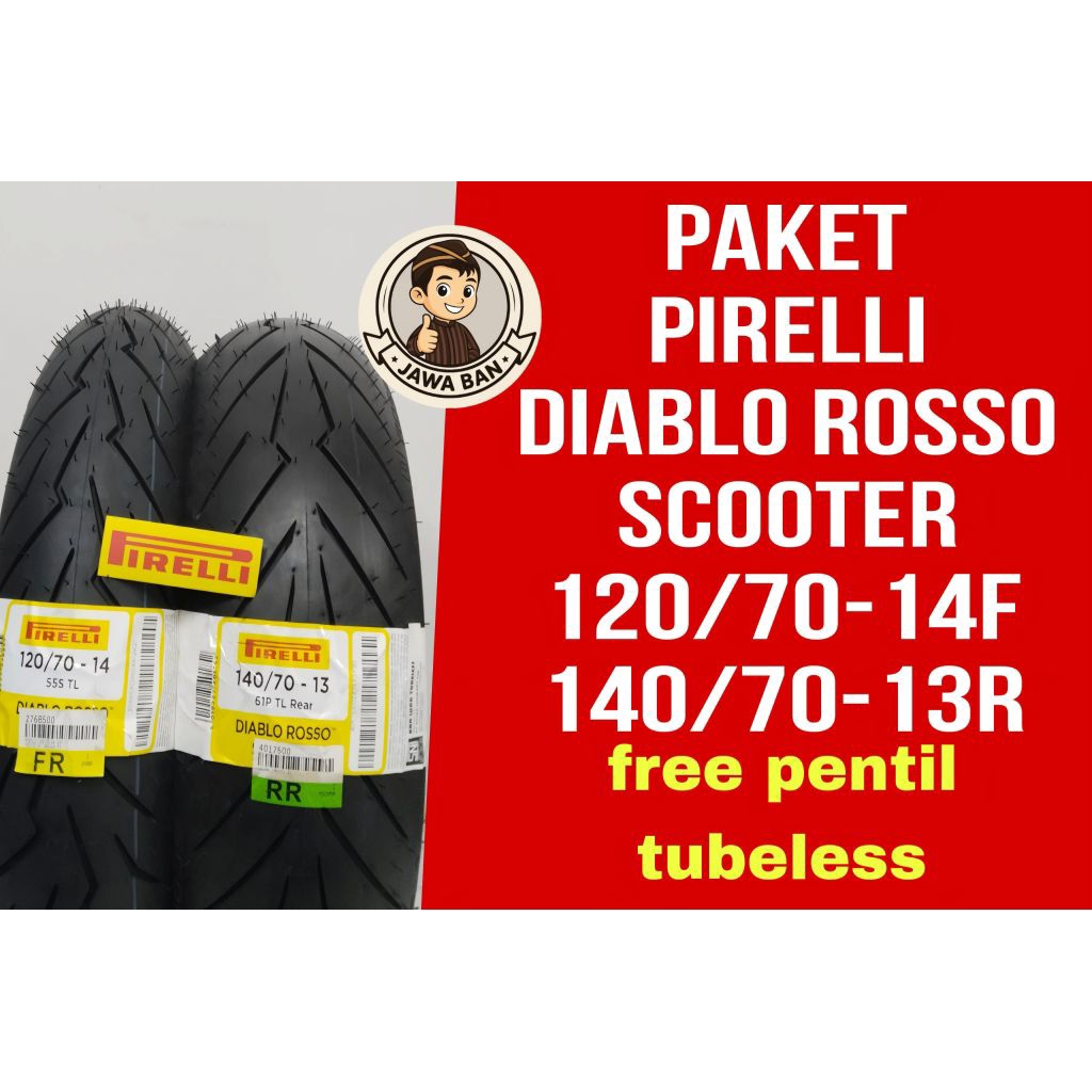 paket ban pirelli diablo rosso scooter 120/70-14 & 140/70-13 ban pcx 160 & adv160