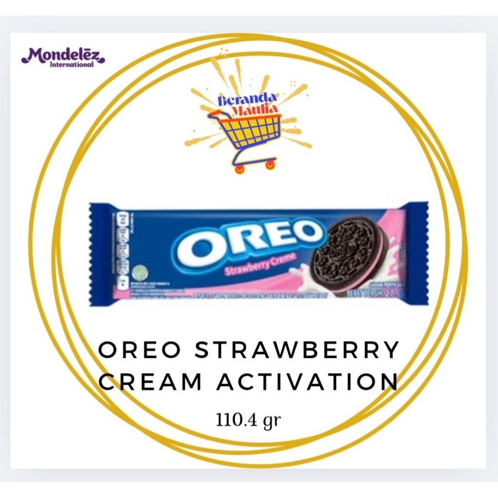 

Oreo Strawberry - biskuit sandwich rasa strawberry kemasan 110.4gr