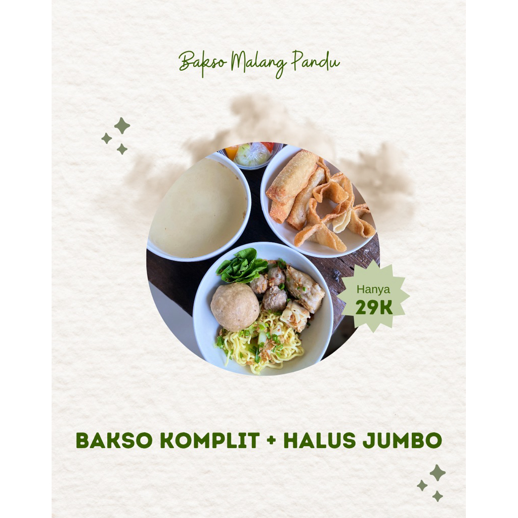

Bakso Komplit + Halus Jumbo