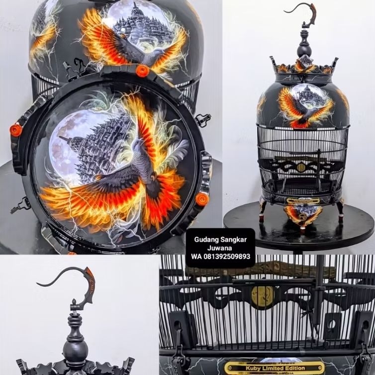 Sangkar Perkutut KUBY Jati Decal + Fullset Kerodong + Free Pallet Kayu