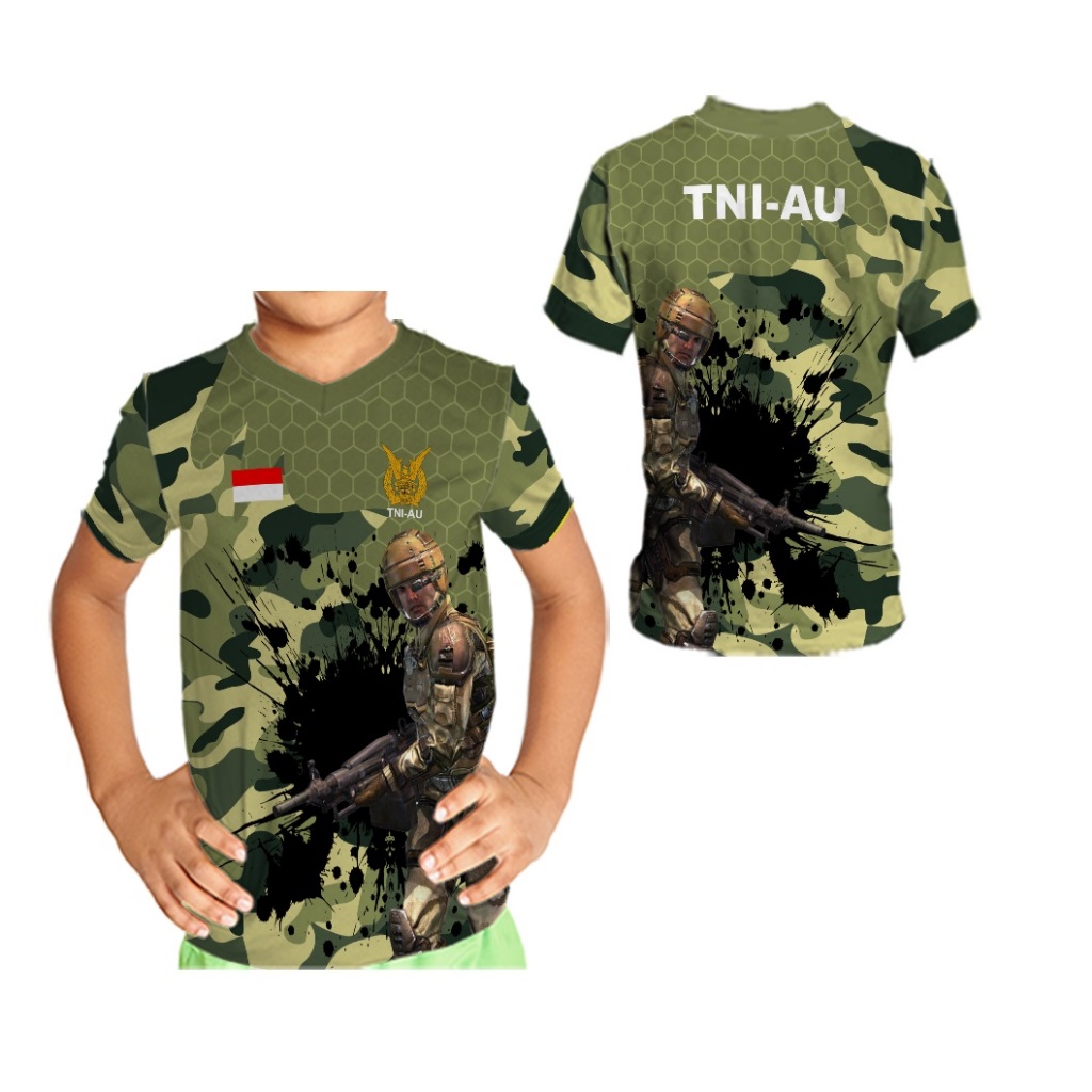 TNI AU - 01 ART Pakaian Baju Kaos Anak Laki - Laki Printing FREE NAME