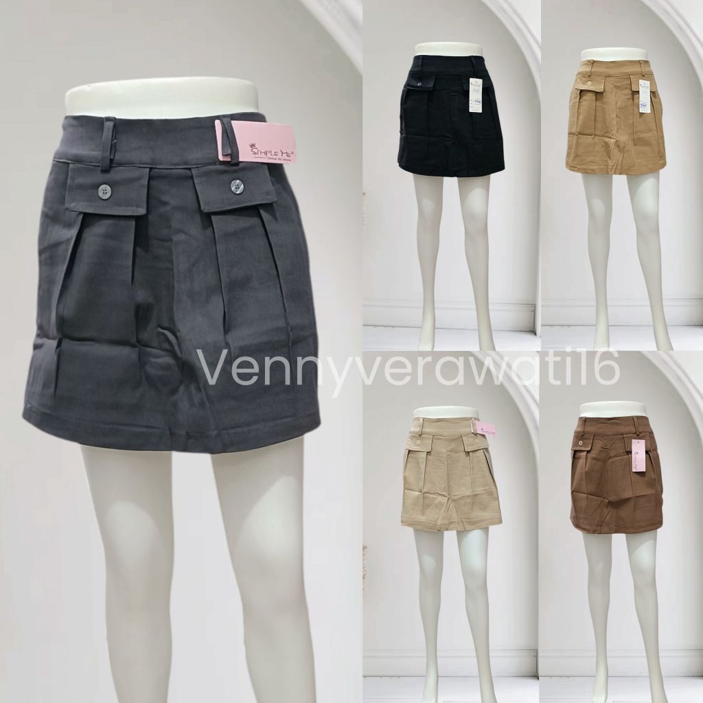 Rok Celana Pendek Wanita Scholder Stretch Tebal Simple Me/Rok celana Pendek Scholder Simple Me