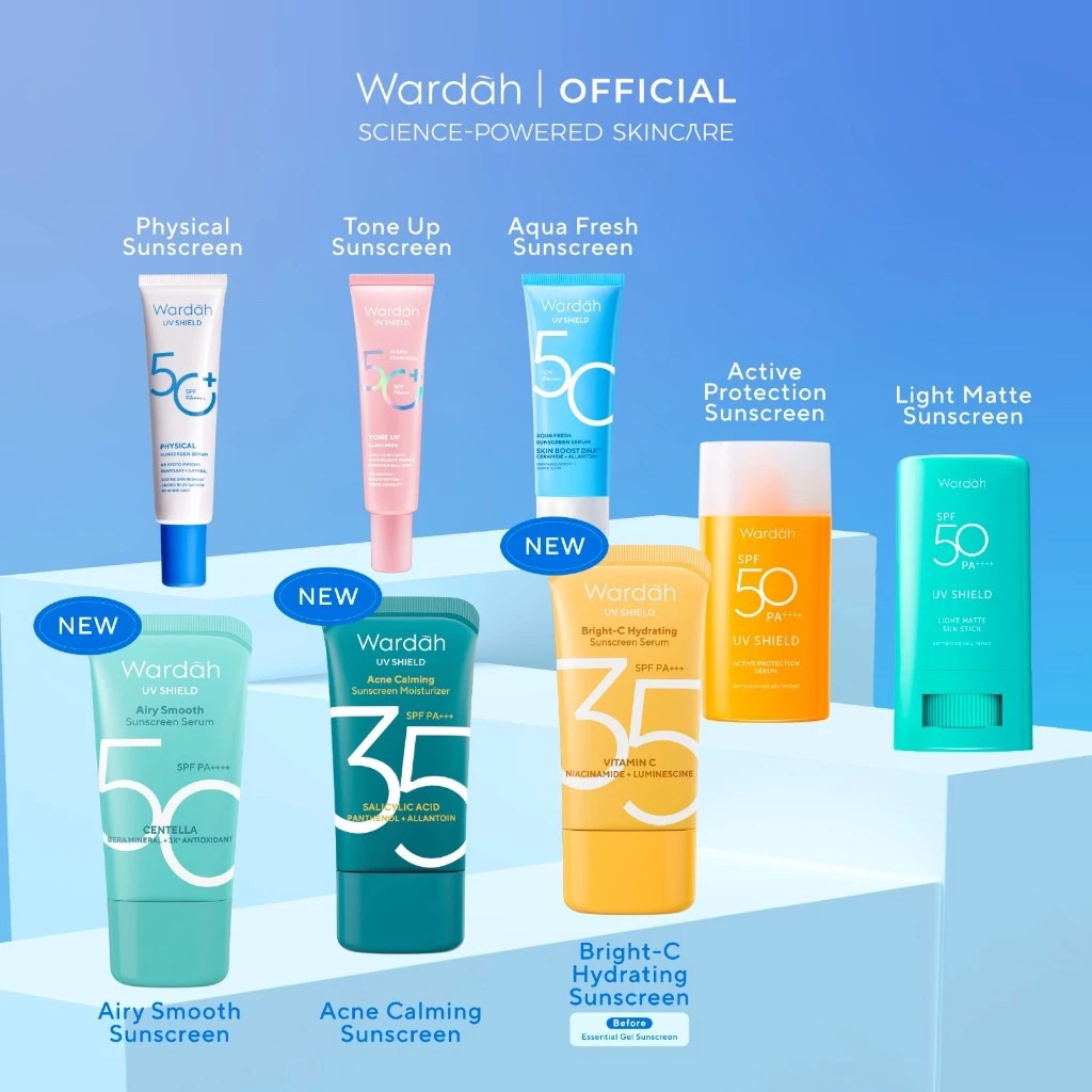 Wardah Sun Care Sunscreen Gel SPF 35 Kuning / Sunscreen Wardah Biru SPF 50