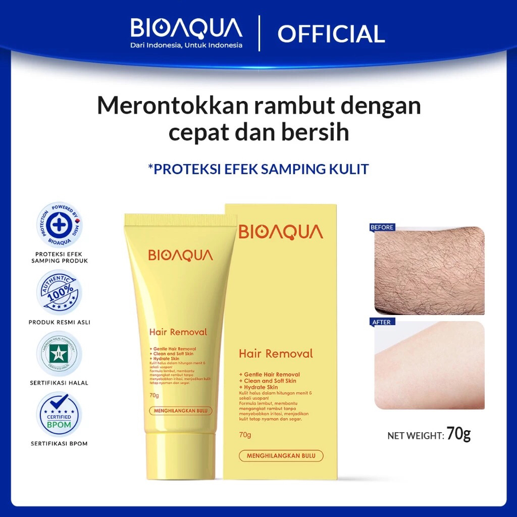 BIOAQUA Hair Removal Moisturizing Krim Perontok Bulu Ketiak Non-irritating Perontok Bulu Permanen Pe
