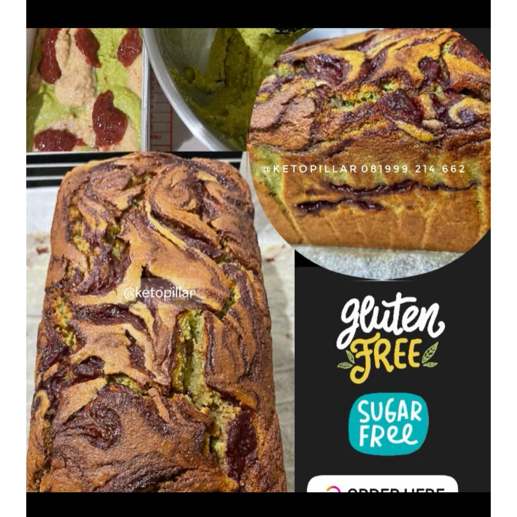 

Low Carb Gluten Free Sugar Free Matcha Strawberry Butter Cake