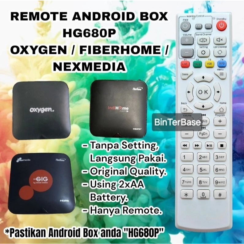 Remot Remote Andr0id box ZTE HG680P Oxygen Fiberh0me Indih0me Nexm3dia HG 680 P STB set top box Kw O