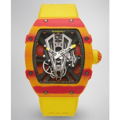 JAM TANGAN RM 27-03 TOURBILLON SWISS YELLOW CARBON CASE SWISS VELCRO STRAP RM 27-03 TOURBILLON